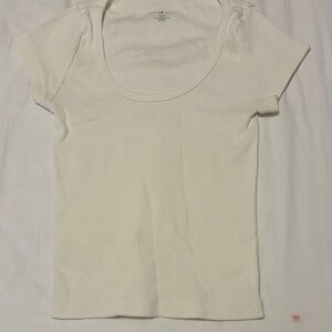 Brandy Melville Cream Short Sleeve Top